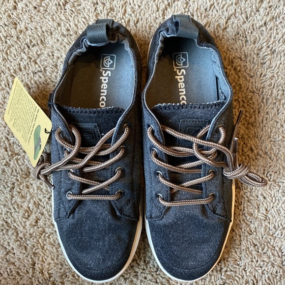 Spenco Santa Clara Shoes Womens Sz 7.5 B Black Lace Up Arch Support Casual NWT - Picture 2 of 8